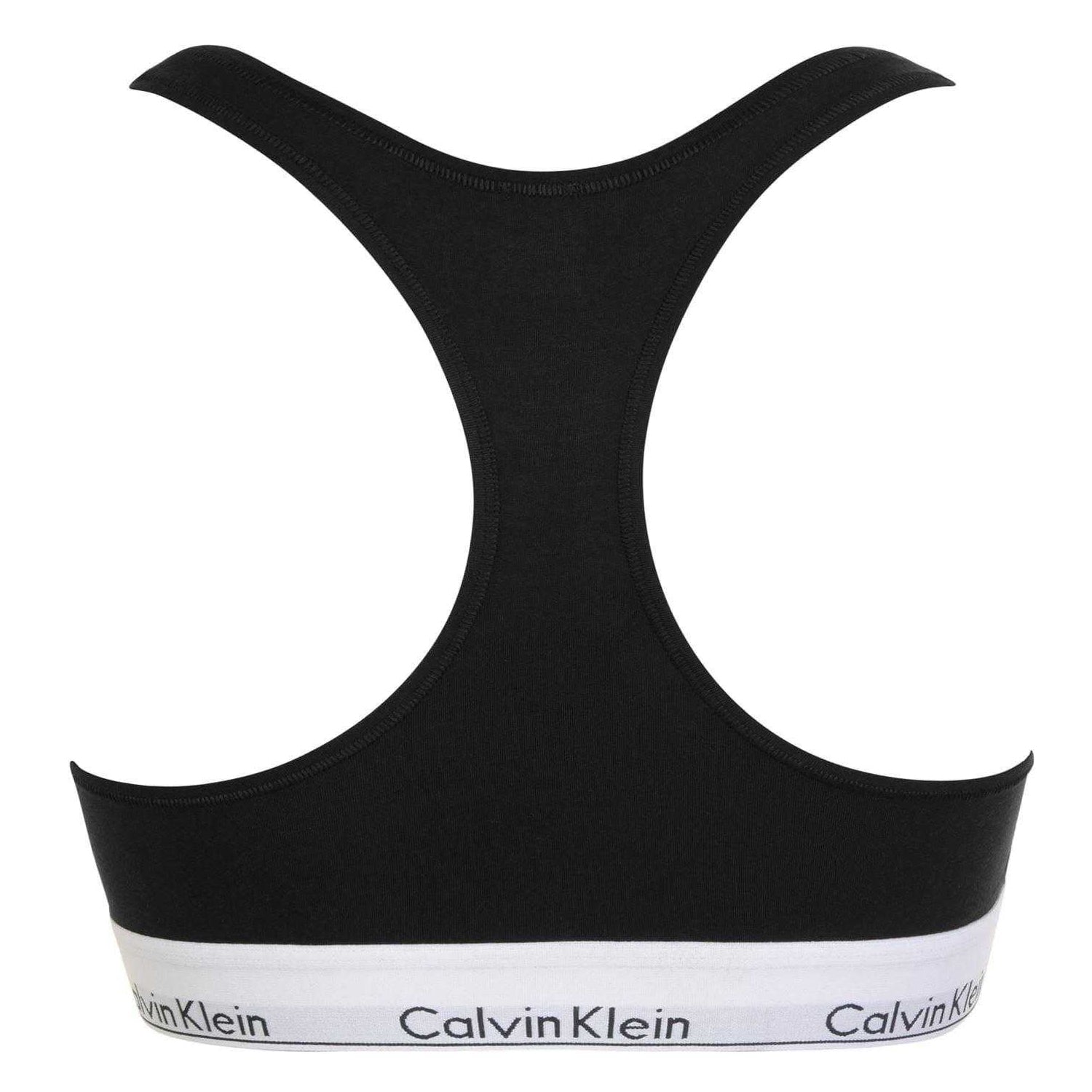 Black - Back - Calvin Klein Womens-Ladies Logo Cotton Blend Bralette