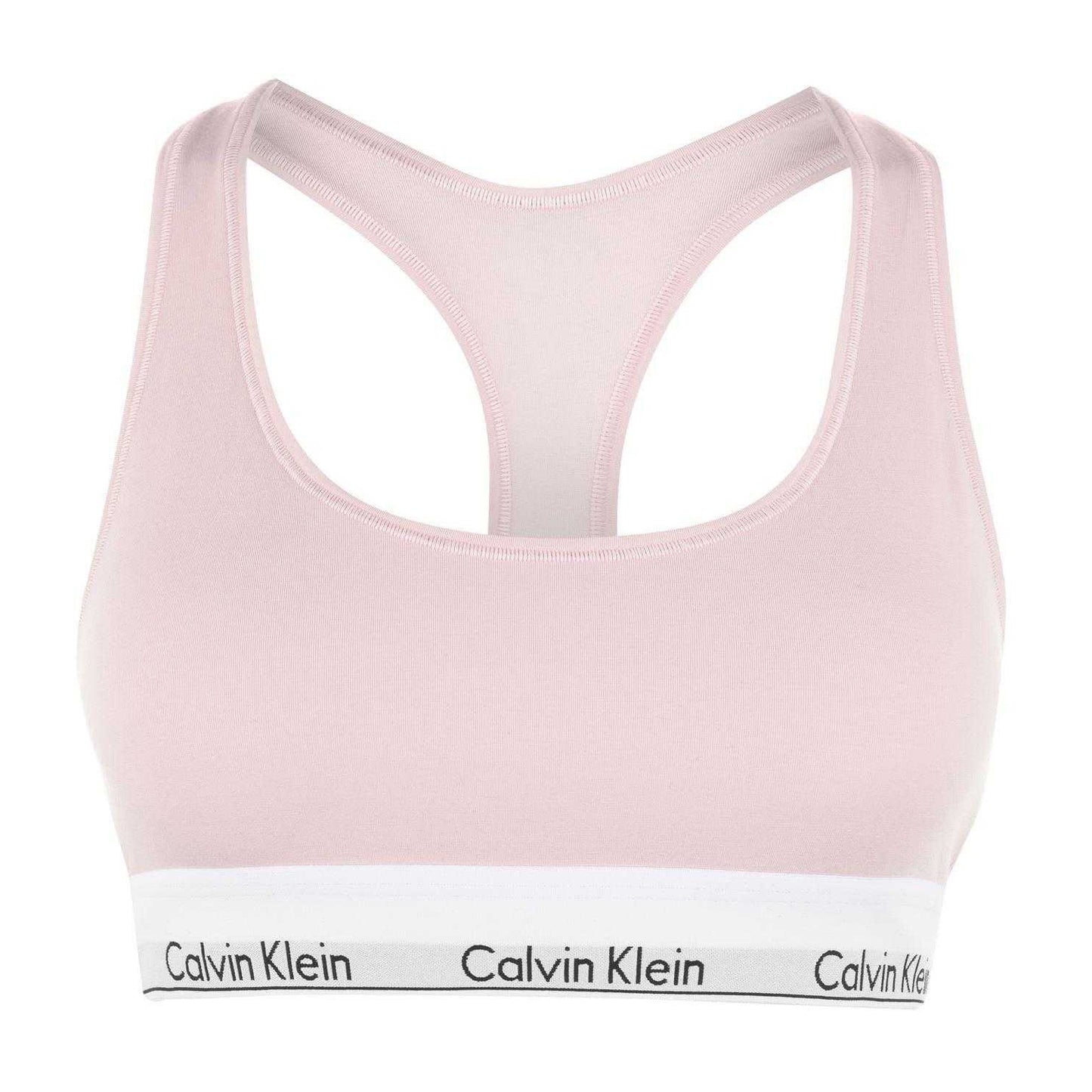 Pink - Front - Calvin Klein Womens-Ladies Logo Cotton Blend Bralette