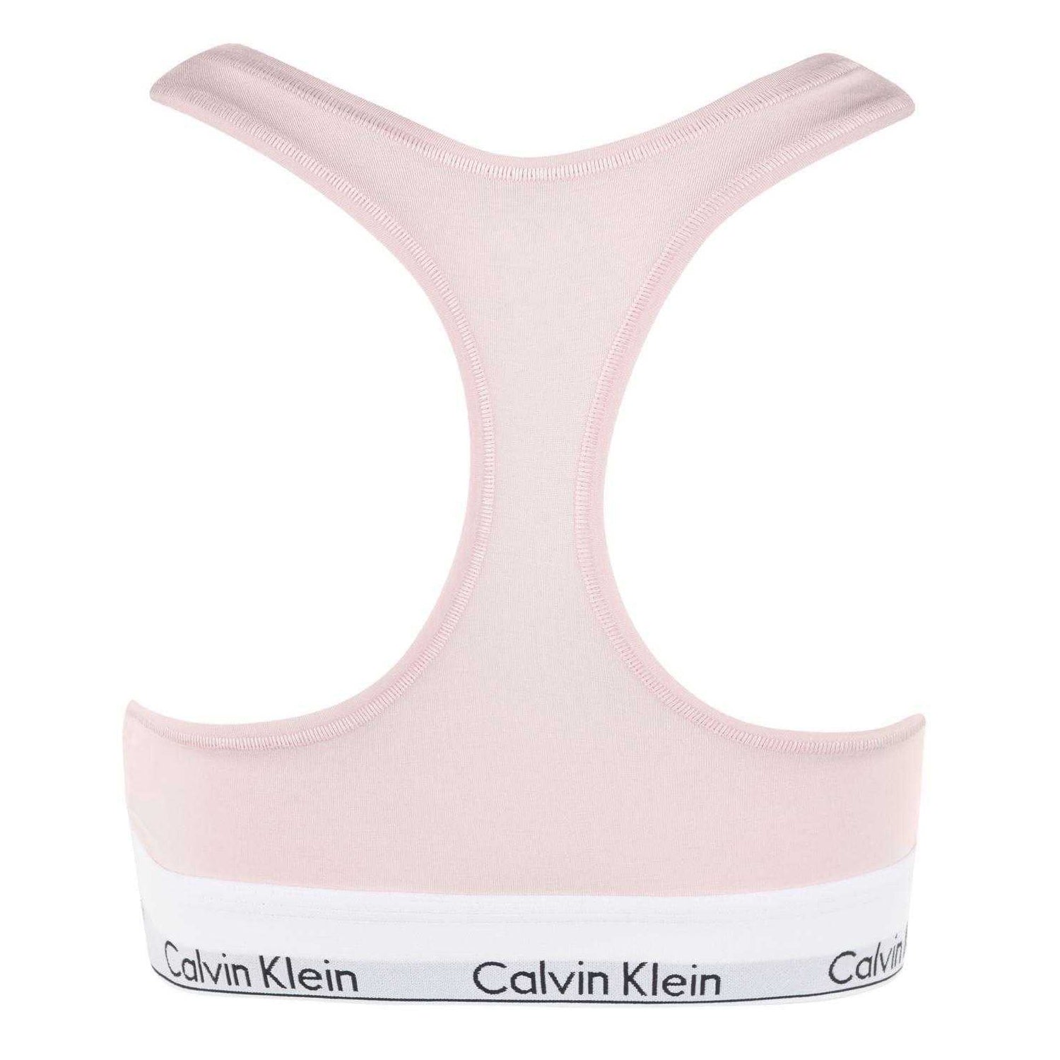 Pink - Back - Calvin Klein Womens-Ladies Logo Cotton Blend Bralette