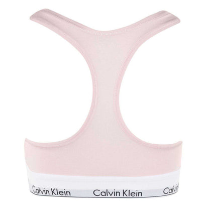 Pink - Back - Calvin Klein Womens-Ladies Logo Cotton Blend Bralette