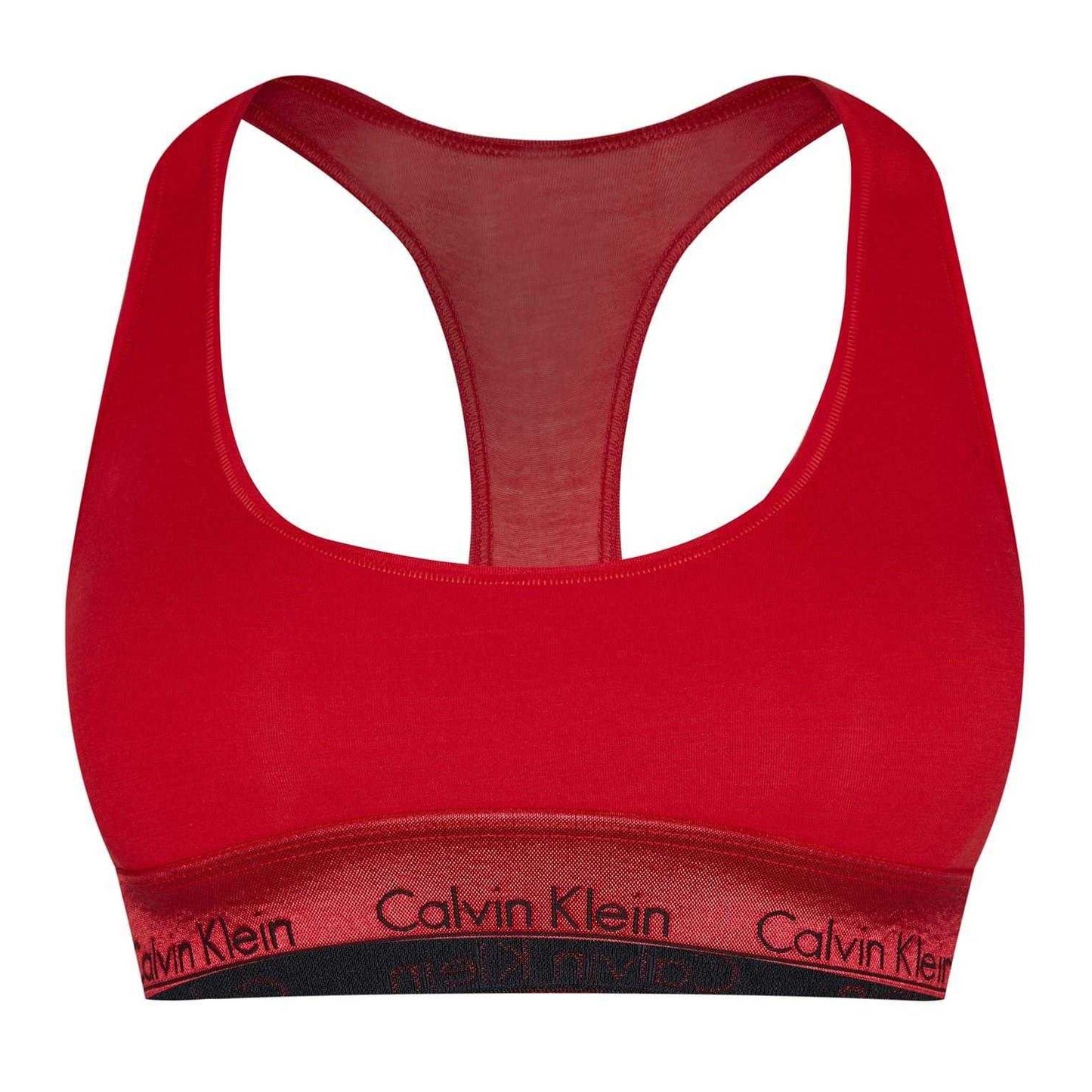 Rouge - Front - Calvin Klein Womens-Ladies Logo Cotton Blend Bralette