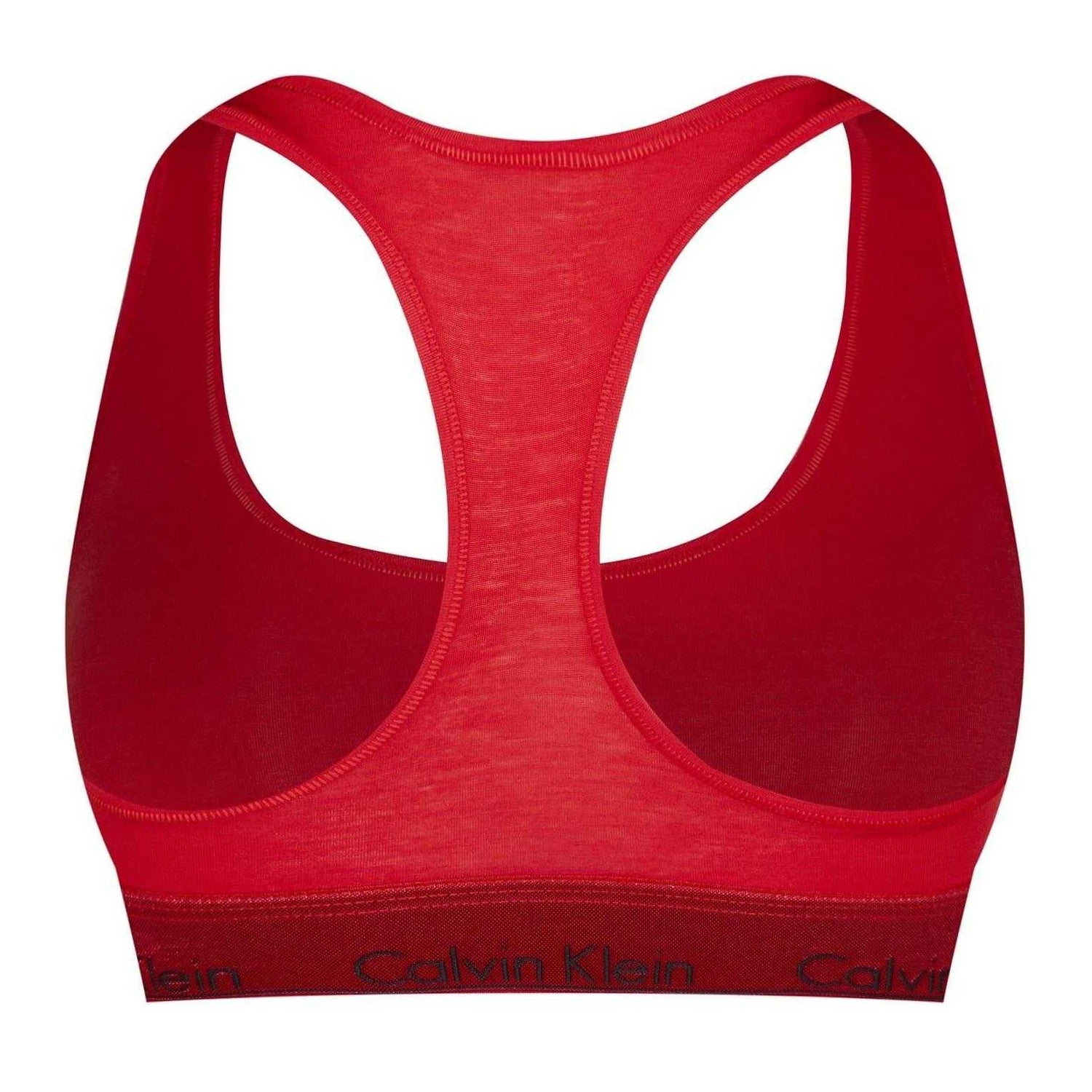 Rouge - Back - Calvin Klein Womens-Ladies Logo Cotton Blend Bralette