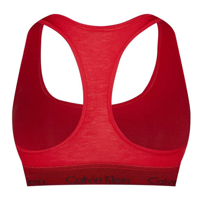 Rouge - Back - Calvin Klein Womens-Ladies Logo Cotton Blend Bralette