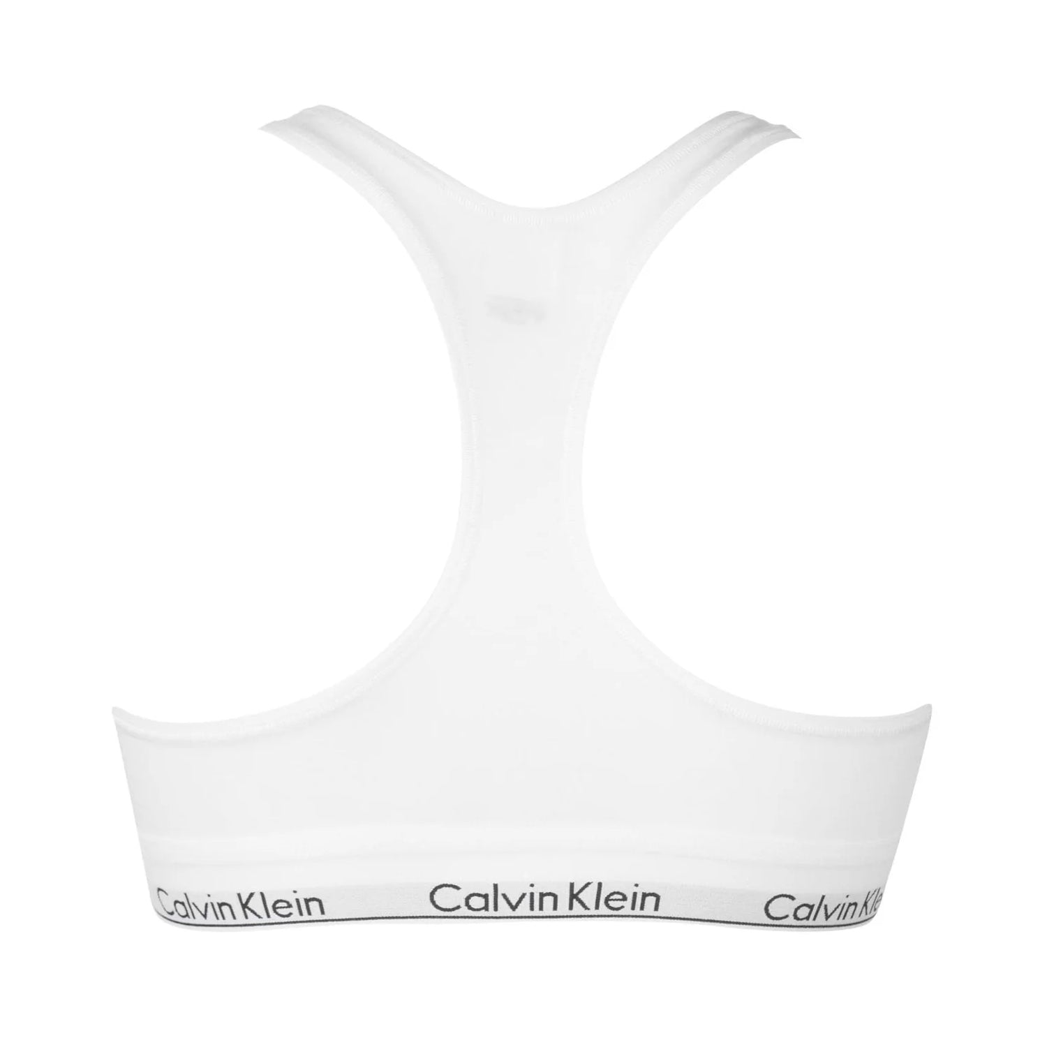 White - Back - Calvin Klein Womens-Ladies Logo Cotton Blend Bralette