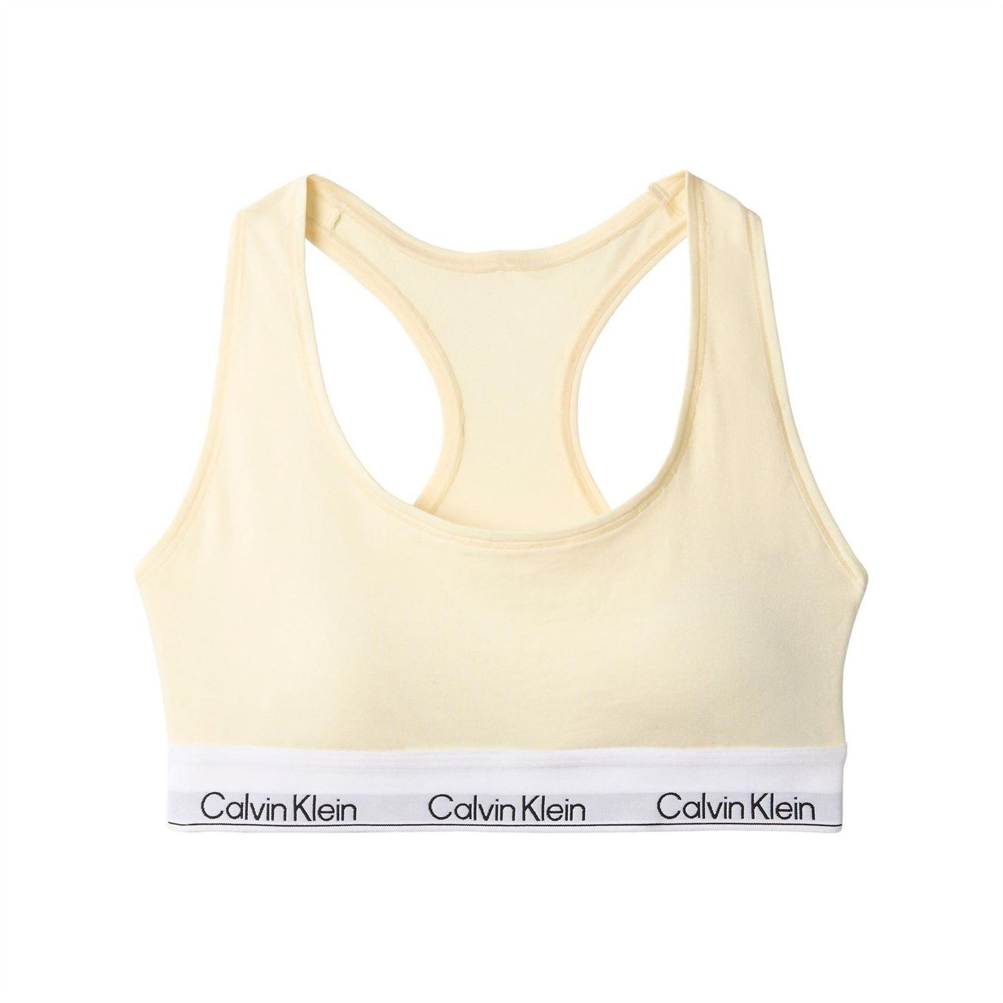 Yellow Pear - Front - Calvin Klein Womens-Ladies Logo Cotton Blend Bralette