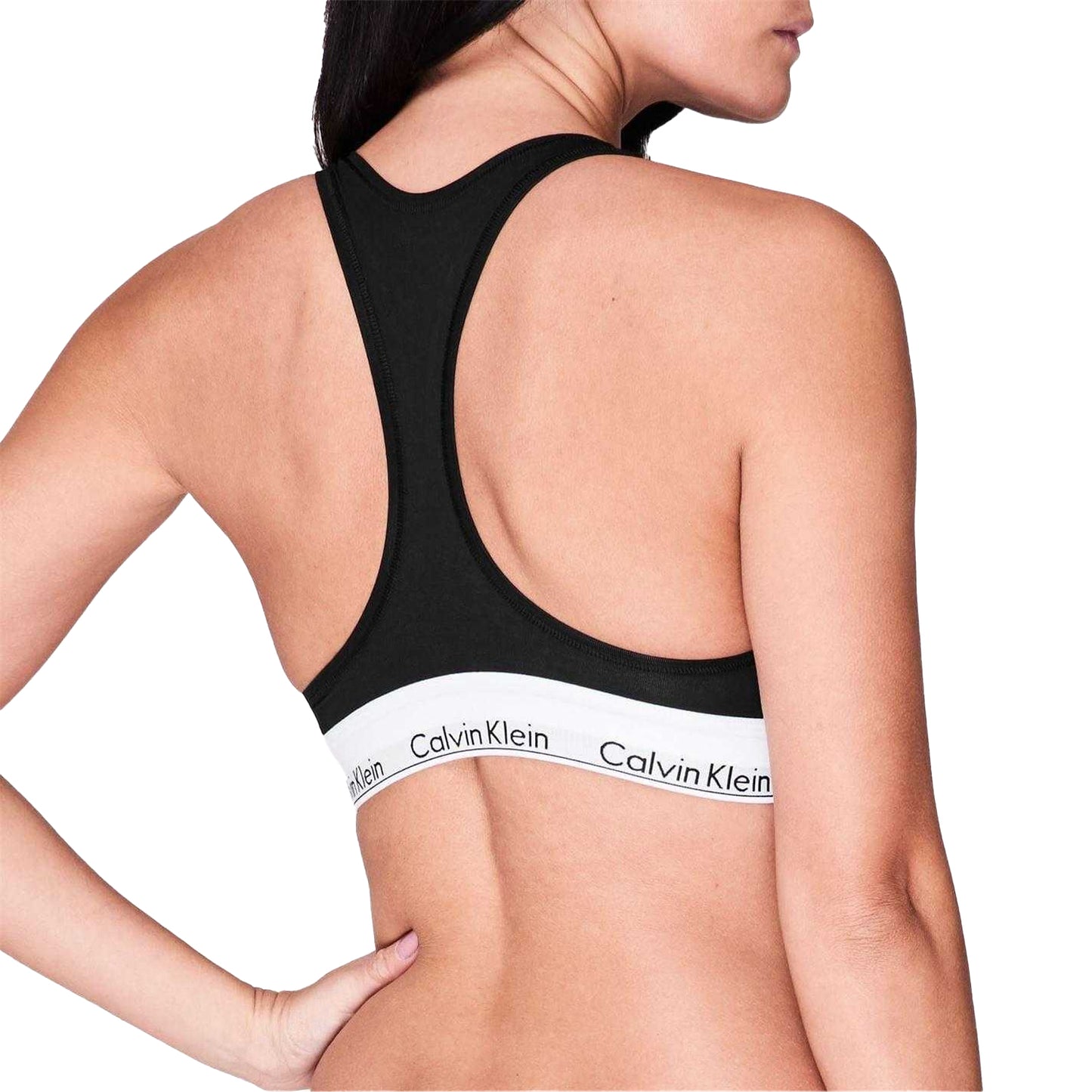 Black - Lifestyle - Calvin Klein Womens-Ladies Logo Cotton Blend Bralette