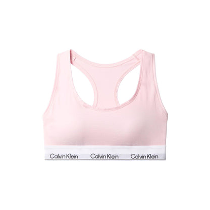 Cradle Pink - Front - Calvin Klein Womens-Ladies Logo Cotton Blend Bralette