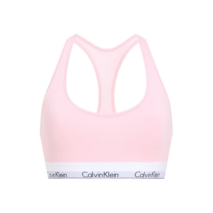 Buff Pink - Front - Calvin Klein Womens-Ladies Logo Cotton Blend Bralette