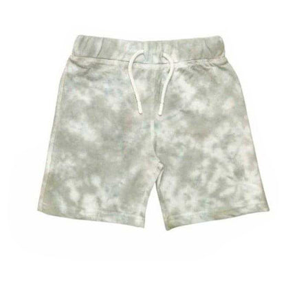 Green - Side - Star Childrens-Kids Tie Dye Regular Long-Sleeved Sweatshirt and Shorts Set
