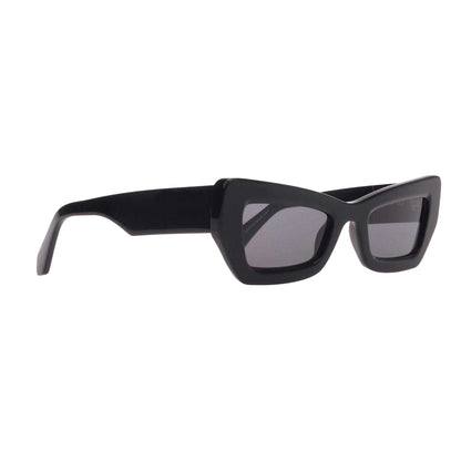 Black - Side - Off White Aurora Cat Eye Sunglasses