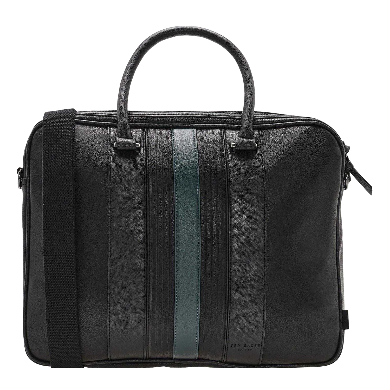 Black - Front - Ted Baker Faux Leather Document Bag