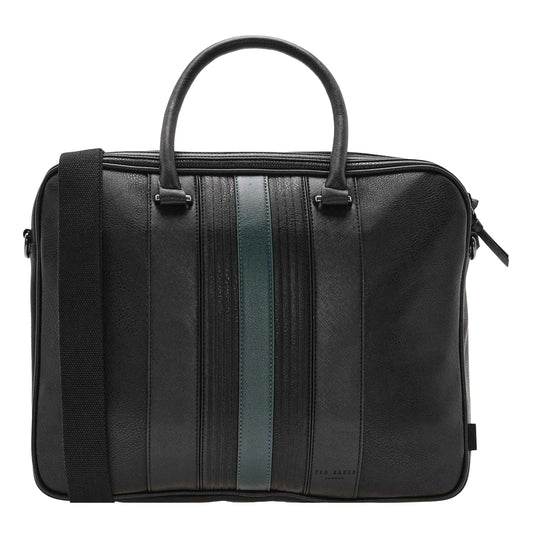 Black - Front - Ted Baker Faux Leather Document Bag