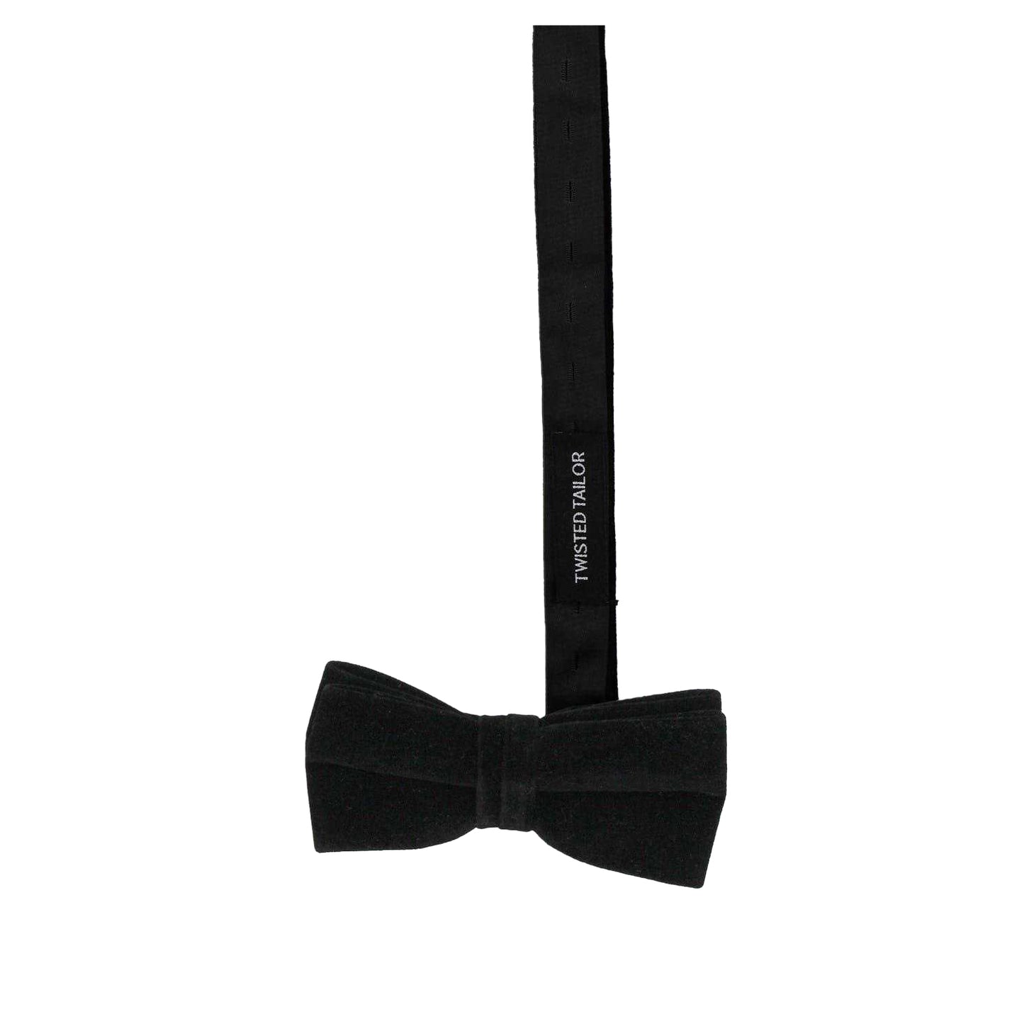 Black - Back - Twisted Tailor Velvet Formal Bow Tie