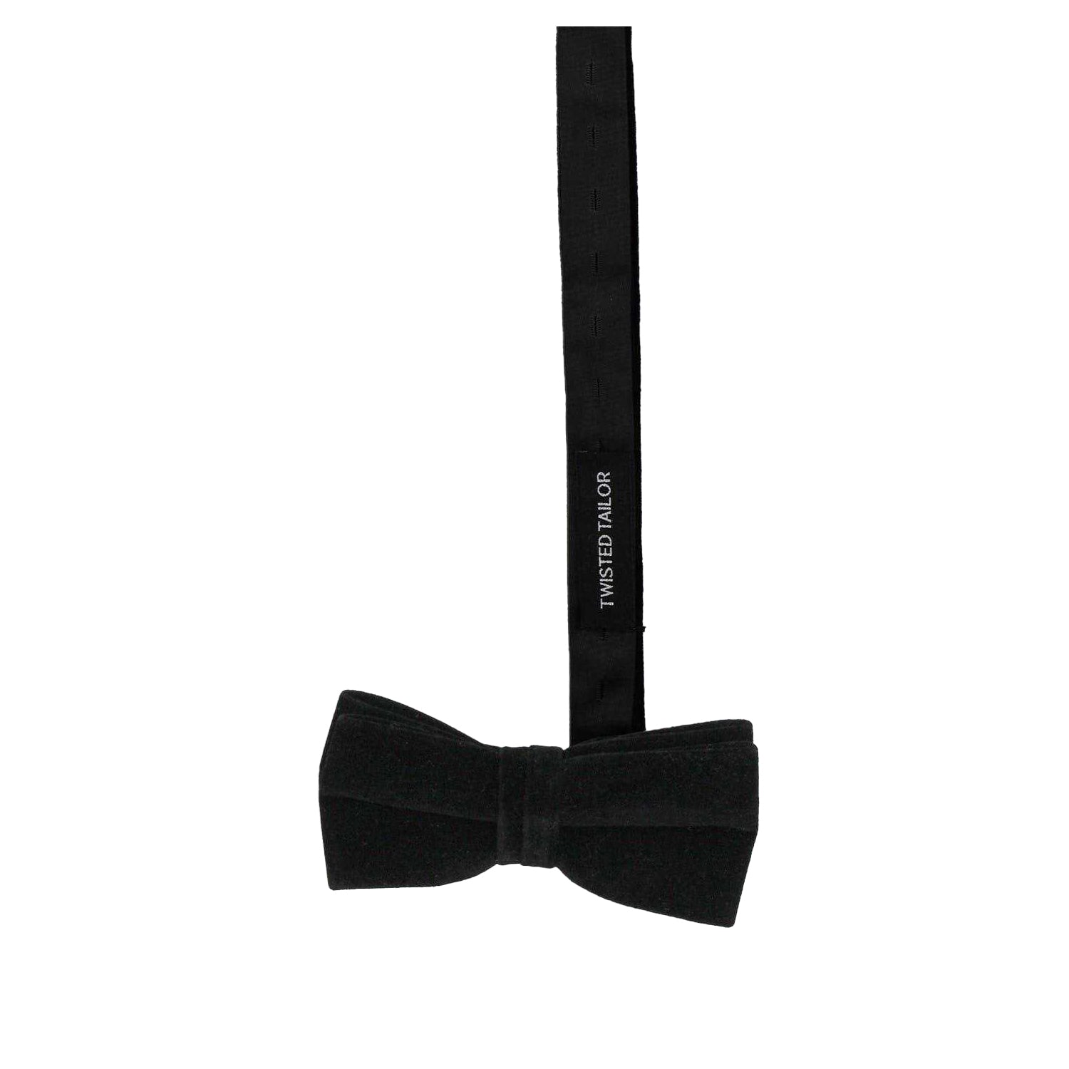 Black - Back - Twisted Tailor Velvet Formal Bow Tie