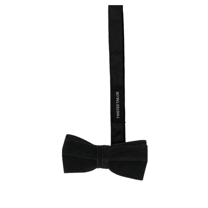 Black - Back - Twisted Tailor Velvet Formal Bow Tie