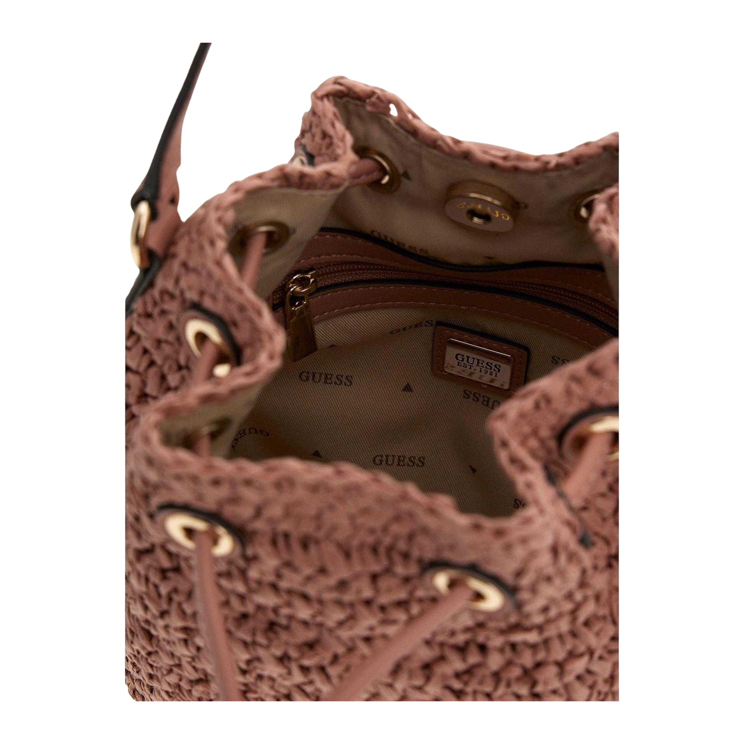 Pink - Lifestyle - Guess Ofelia Paperstraw Summer Bucket Bag