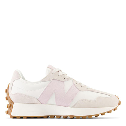 Moonbeam - Front - New Balance Womens-Ladies 327 Logo Suede Trainers