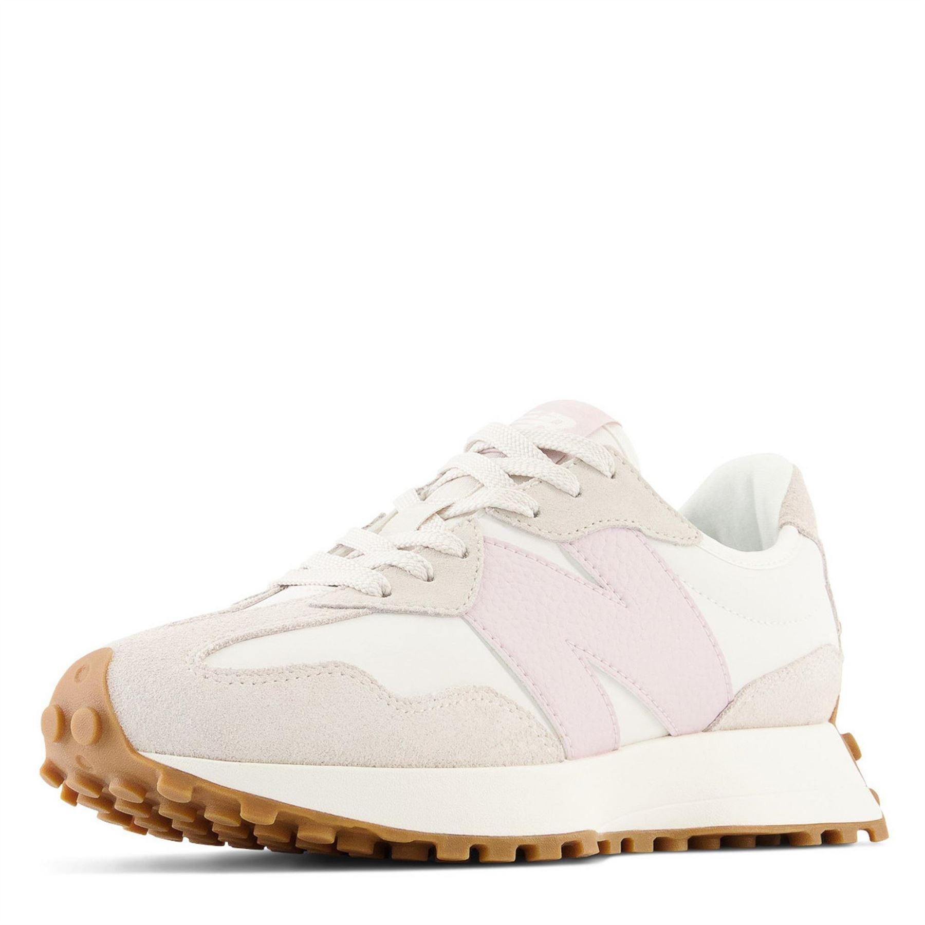 Moonbeam - Pack Shot - New Balance Womens-Ladies 327 Logo Suede Trainers
