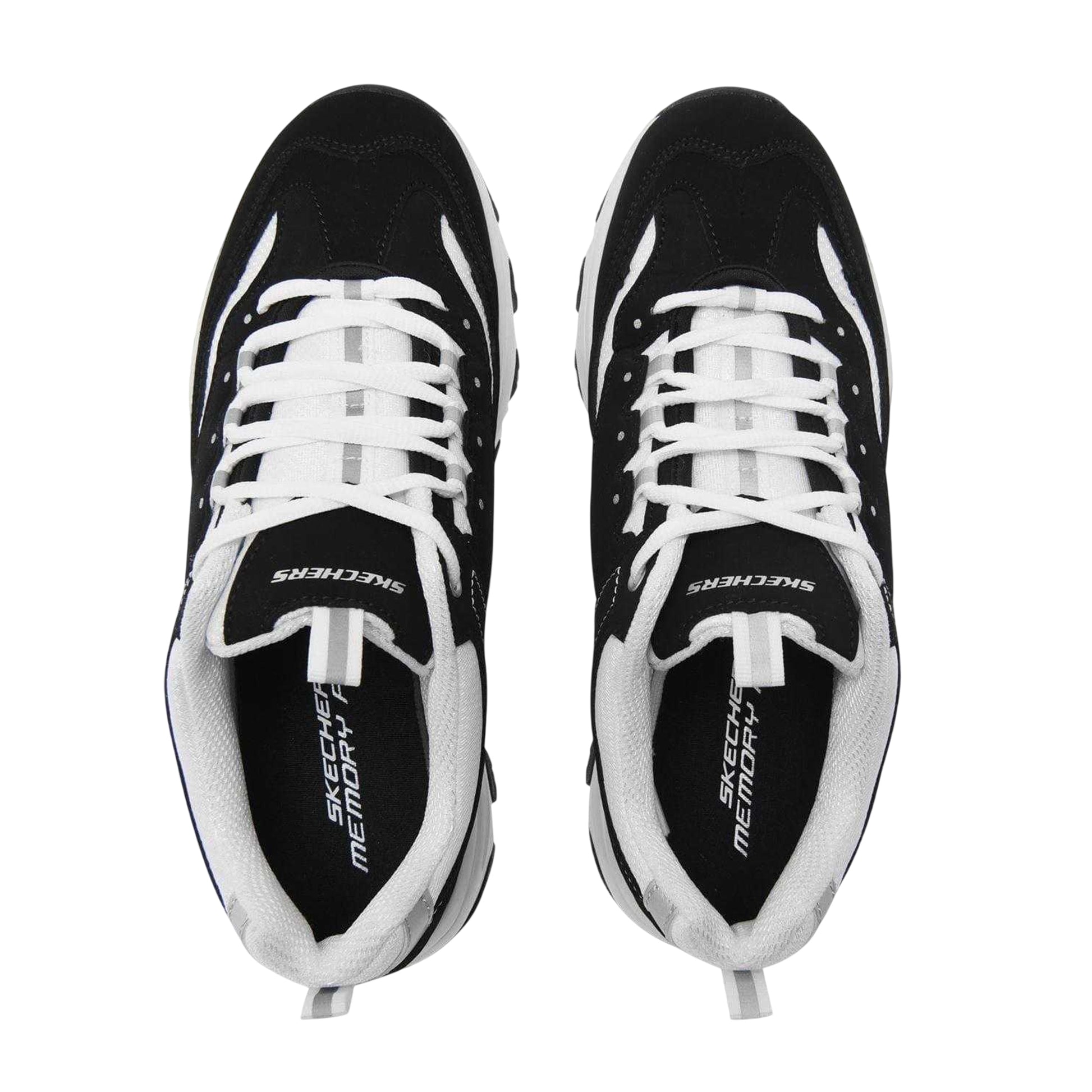 Black-White - Lifestyle - Skechers Womens-Ladies Icon Dlite Leather Trainers