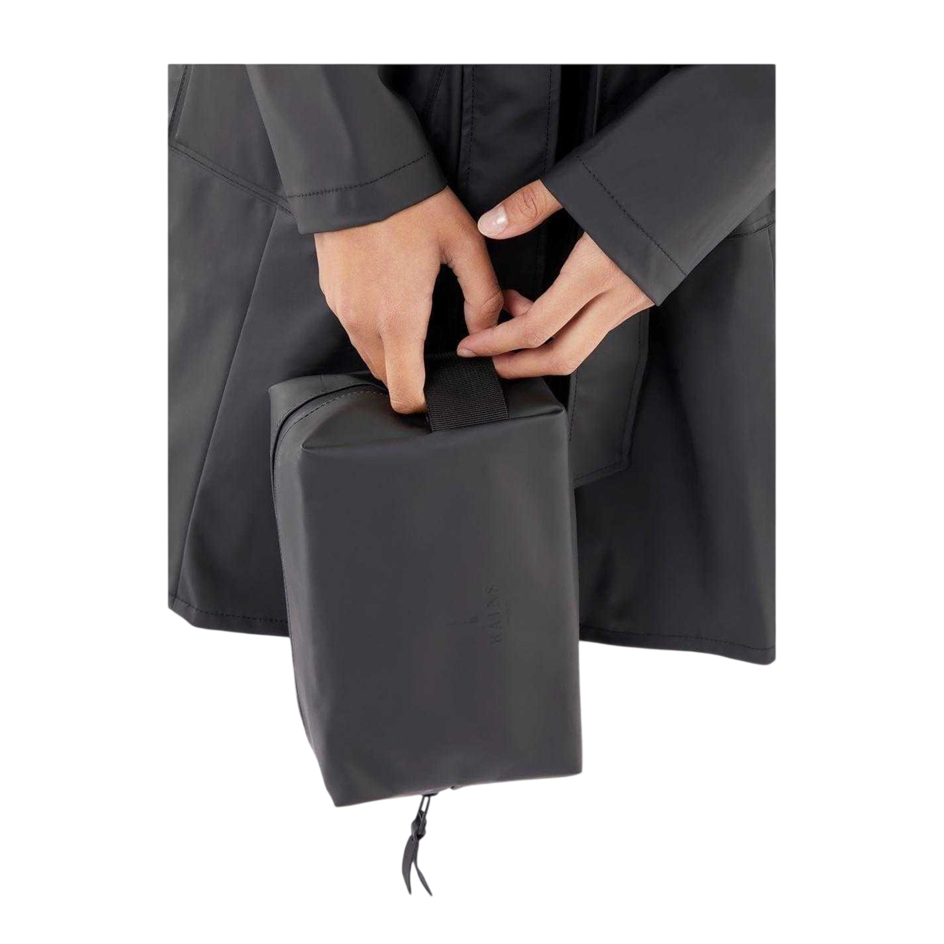 Black - Side - Rains Waterproof Wash Bag