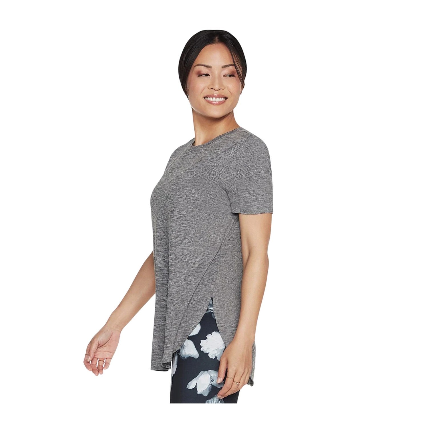 Charcoal - Side - Skechers Womens-Ladies Godri T-Shirt