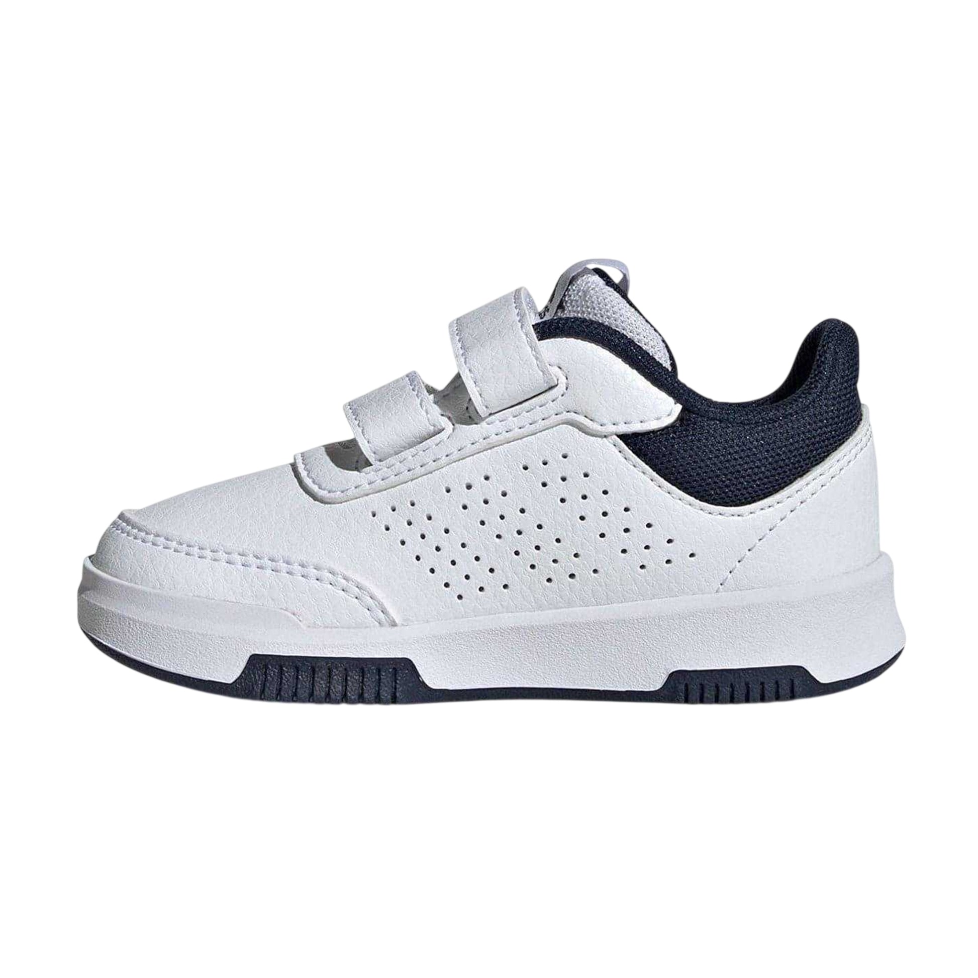 White-Navy - Side - Adidas Baby Boys Tensaur Flat Trainers
