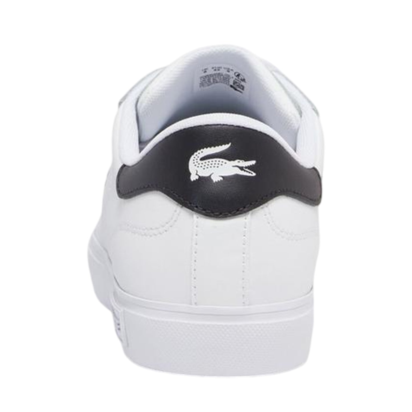 White-Black - Back - Lacoste Mens Powercourt Leather Flat Trainers