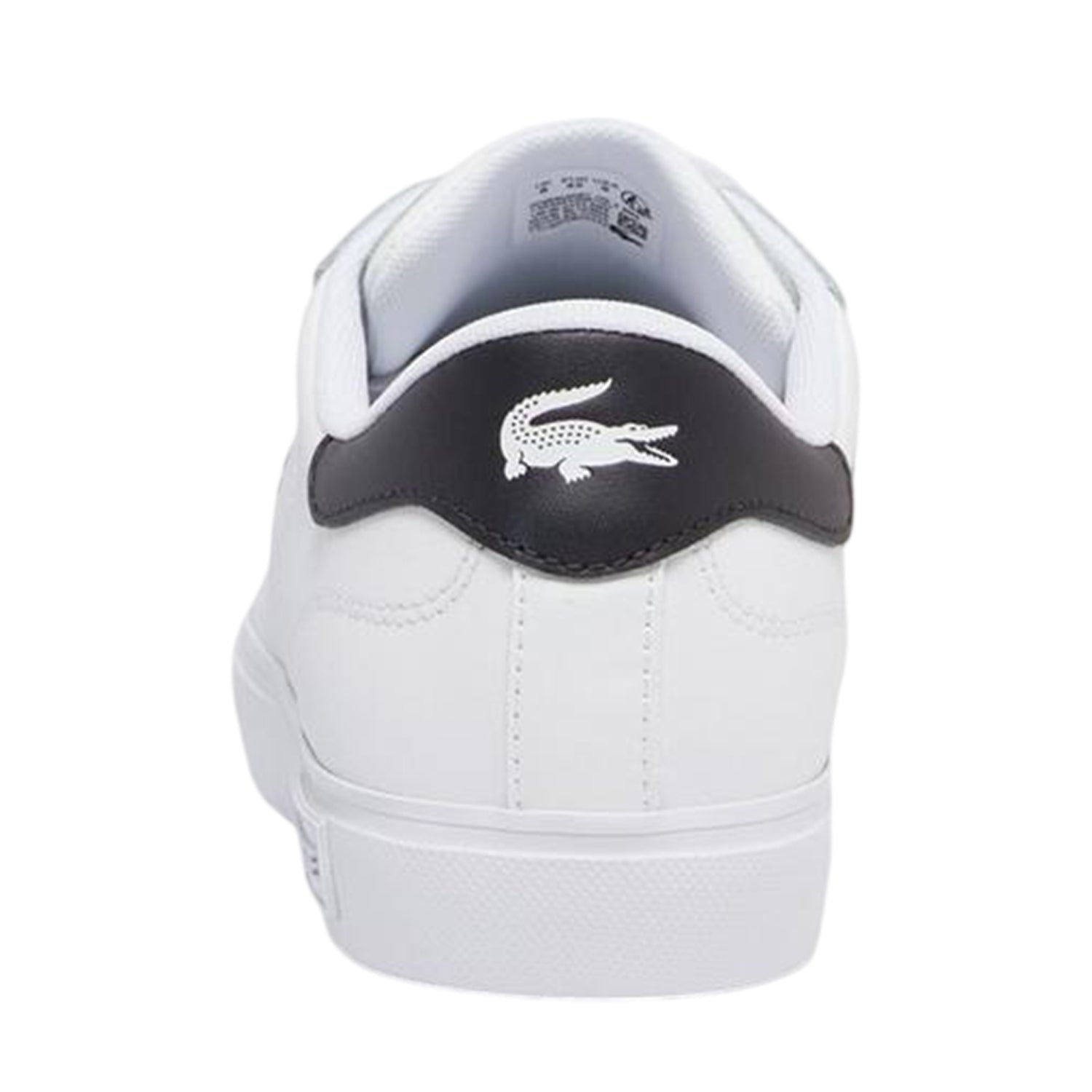 White-Black - Back - Lacoste Mens Powercourt Leather Flat Trainers