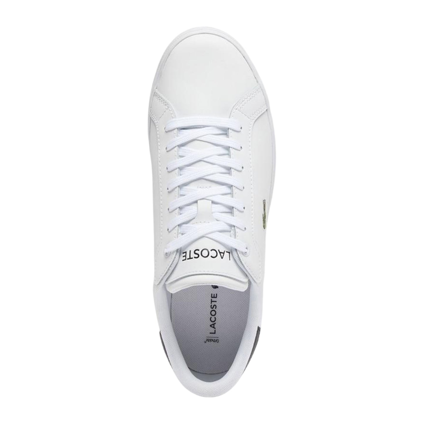 White-Black - Lifestyle - Lacoste Mens Powercourt Leather Flat Trainers