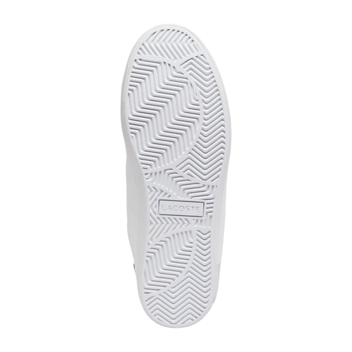 White-Black - Pack Shot - Lacoste Mens Powercourt Leather Flat Trainers