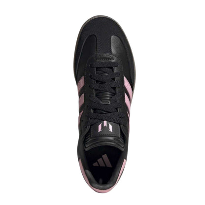 Black-Pink-Gum - Pack Shot - Adidas Womens-Ladies Messi Leather Trainers