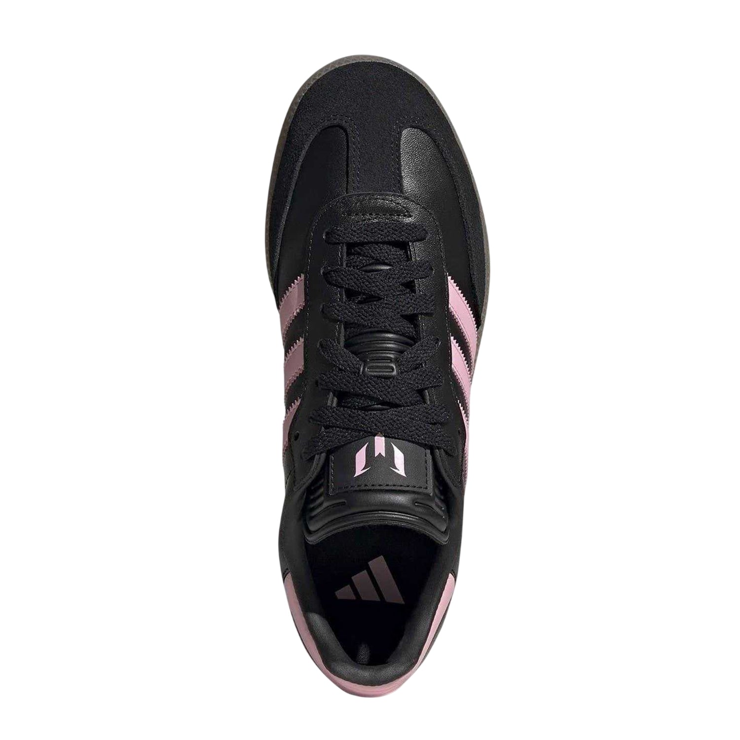 Black-Pink-Gum - Pack Shot - Adidas Womens-Ladies Messi Leather Trainers