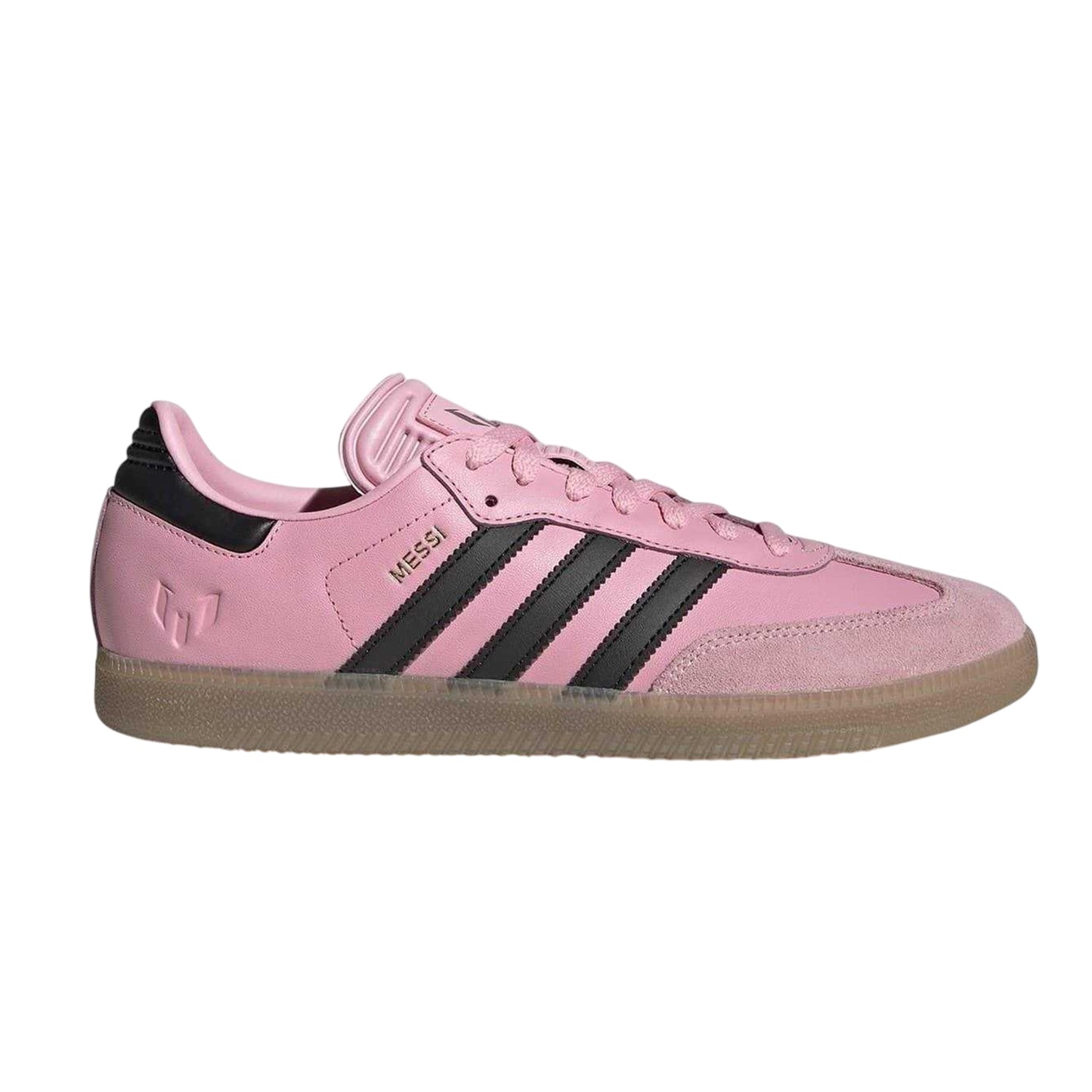 Pink-Black-Gum - Front - Adidas Womens-Ladies Messi Leather Trainers
