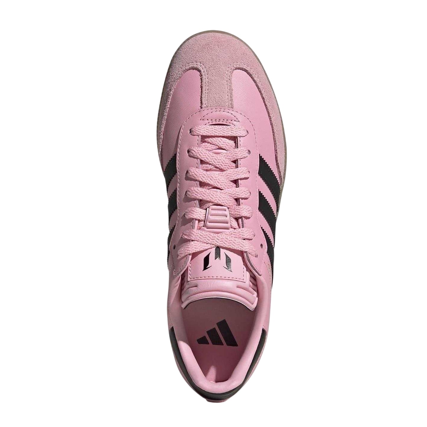 Pink-Black-Gum - Pack Shot - Adidas Womens-Ladies Messi Leather Trainers