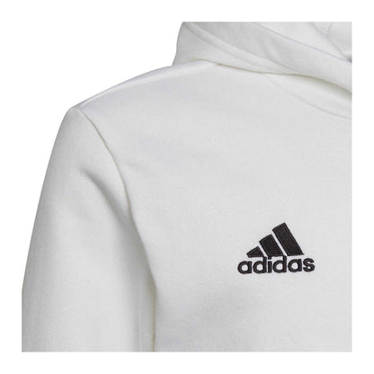 White-Black - Side - Adidas Childrens-Kids Entrada 22 Hoodie
