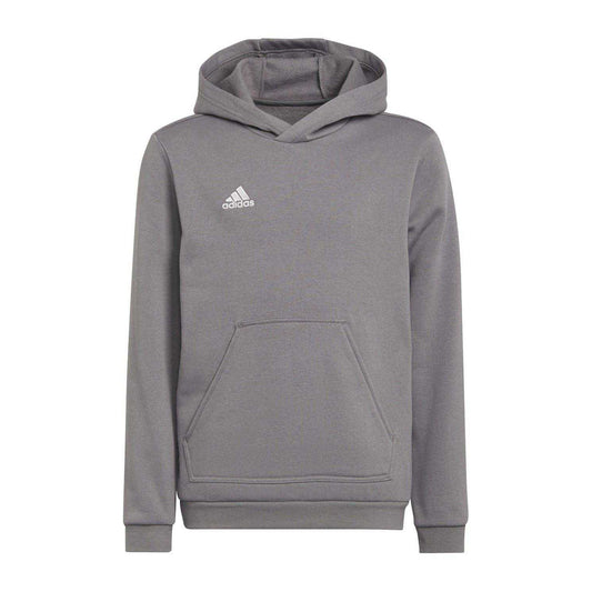 Grey - Front - Adidas Childrens-Kids Entrada 22 Hoodie