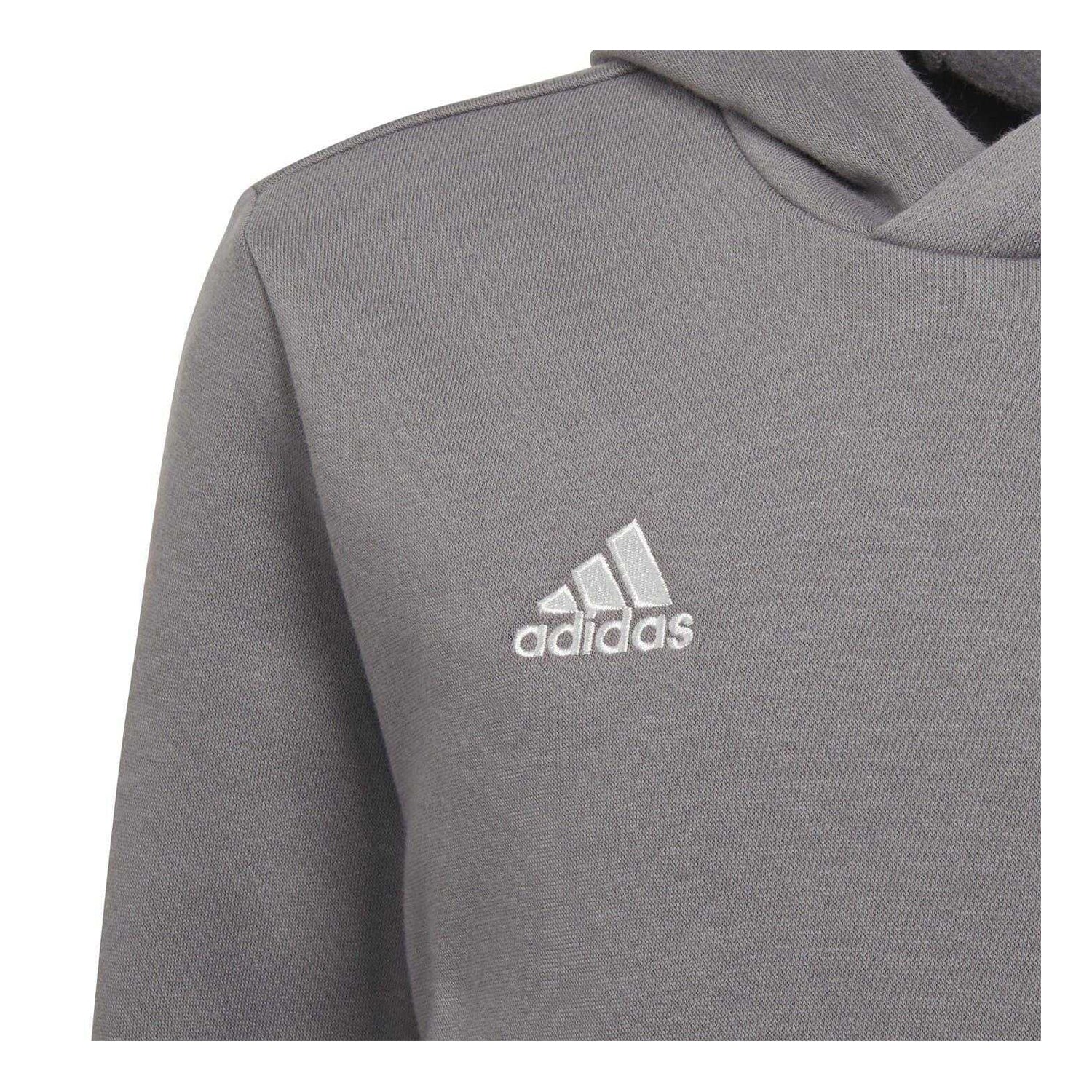 Grey - Side - Adidas Childrens-Kids Entrada 22 Hoodie