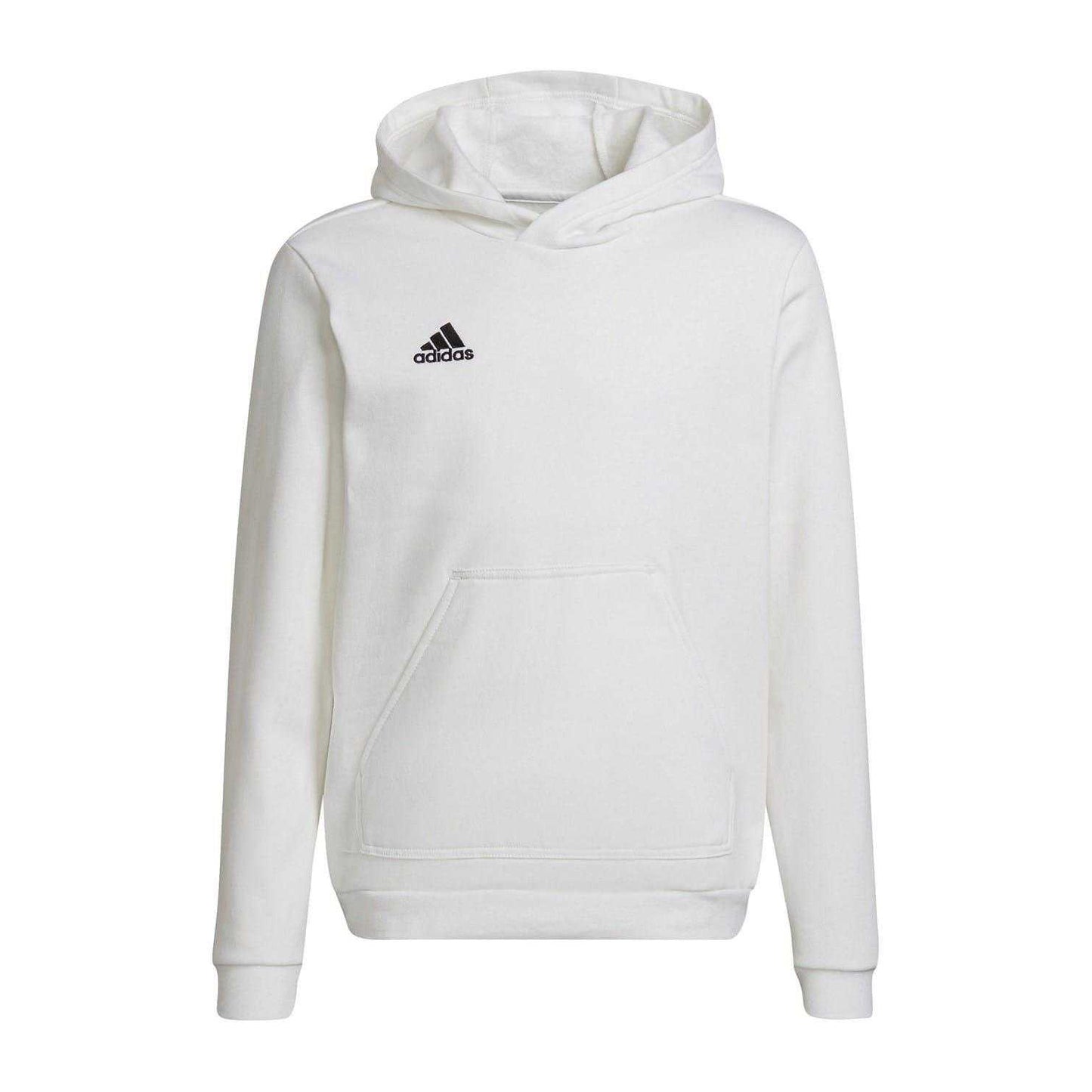 White-Black - Front - Adidas Childrens-Kids Entrada 22 Hoodie