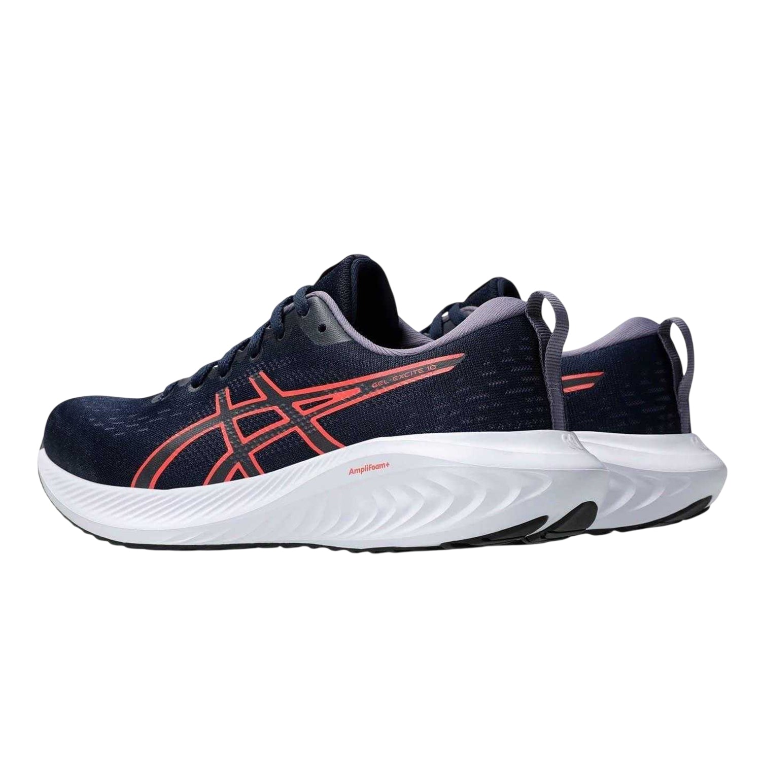 Navy-Coral - Back - Asics Womens-Ladies Gel Excite Cushioned Trainers