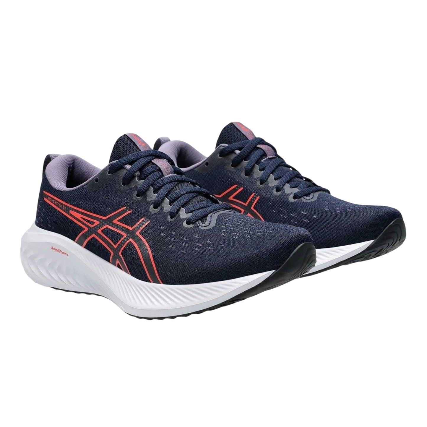 Navy-Coral - Lifestyle - Asics Womens-Ladies Gel Excite Cushioned Trainers