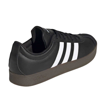 Black-White-Gum - Back - Adidas Womens-Ladies 3 Stripes Synthetic Trainers