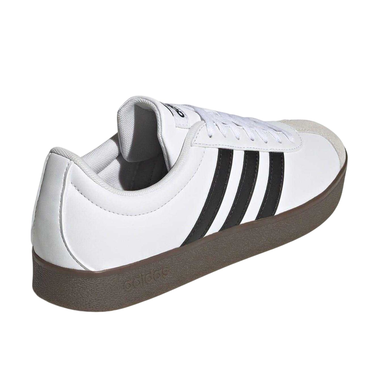 White-Black-Gum - Back - Adidas Womens-Ladies 3 Stripes Synthetic Trainers
