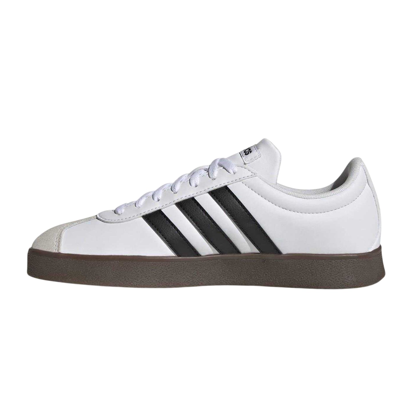 White-Black-Gum - Side - Adidas Womens-Ladies 3 Stripes Synthetic Trainers