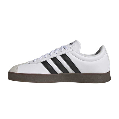 White-Black-Gum - Side - Adidas Womens-Ladies 3 Stripes Synthetic Trainers