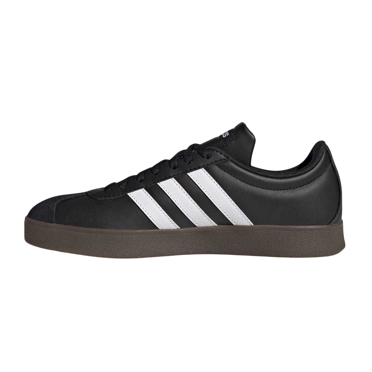 Black-White-Gum - Side - Adidas Womens-Ladies 3 Stripes Synthetic Trainers