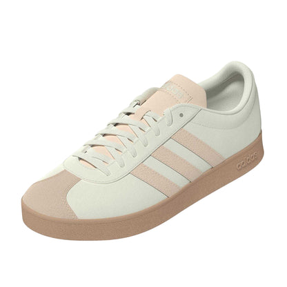 White-Peach - Back - Adidas Womens-Ladies 3 Stripes Synthetic Trainers
