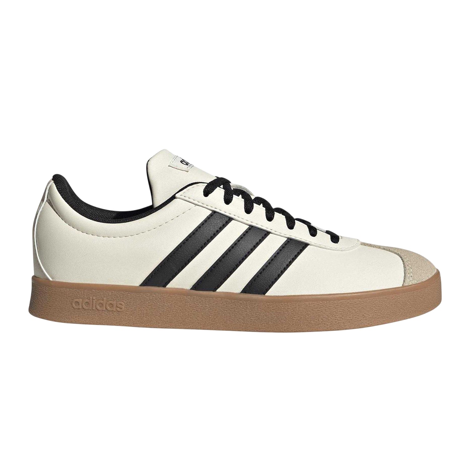 Off White-Gum - Front - Adidas Womens-Ladies 3 Stripes Synthetic Trainers