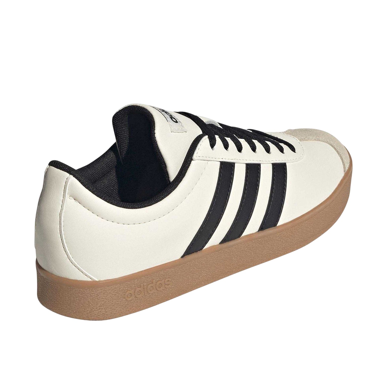 Off White-Gum - Back - Adidas Womens-Ladies 3 Stripes Synthetic Trainers