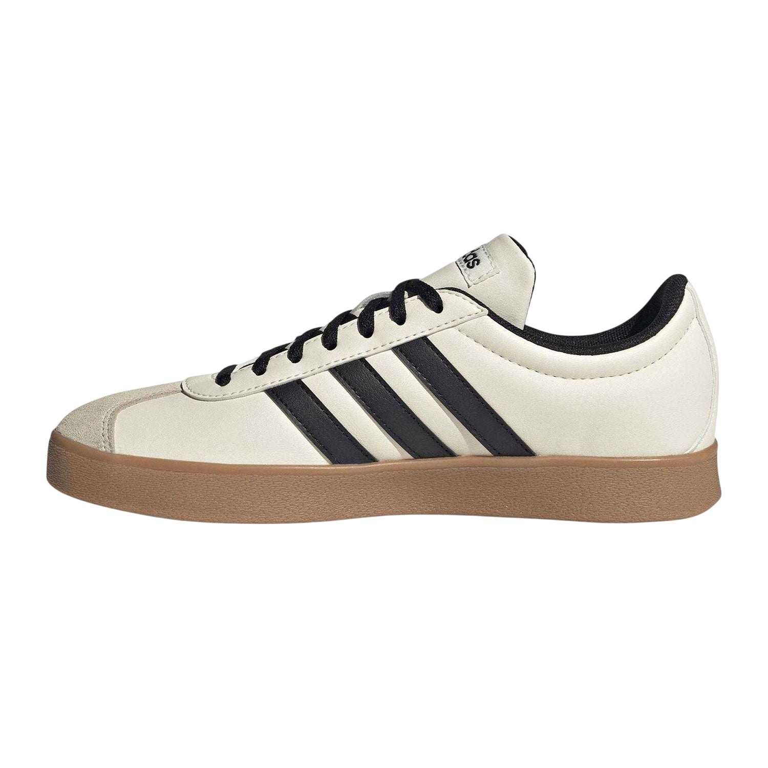 Off White-Gum - Side - Adidas Womens-Ladies 3 Stripes Synthetic Trainers