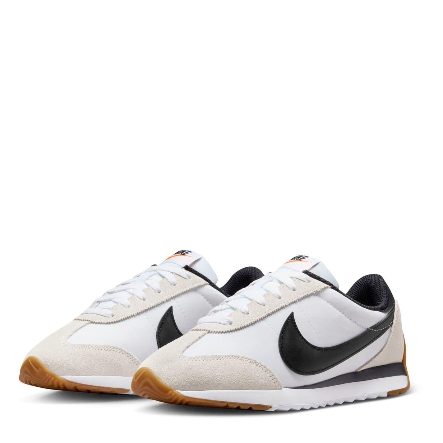 White-Black - Side - Nike Womens-Ladies Waffle Debut Suede Wedge Trainers